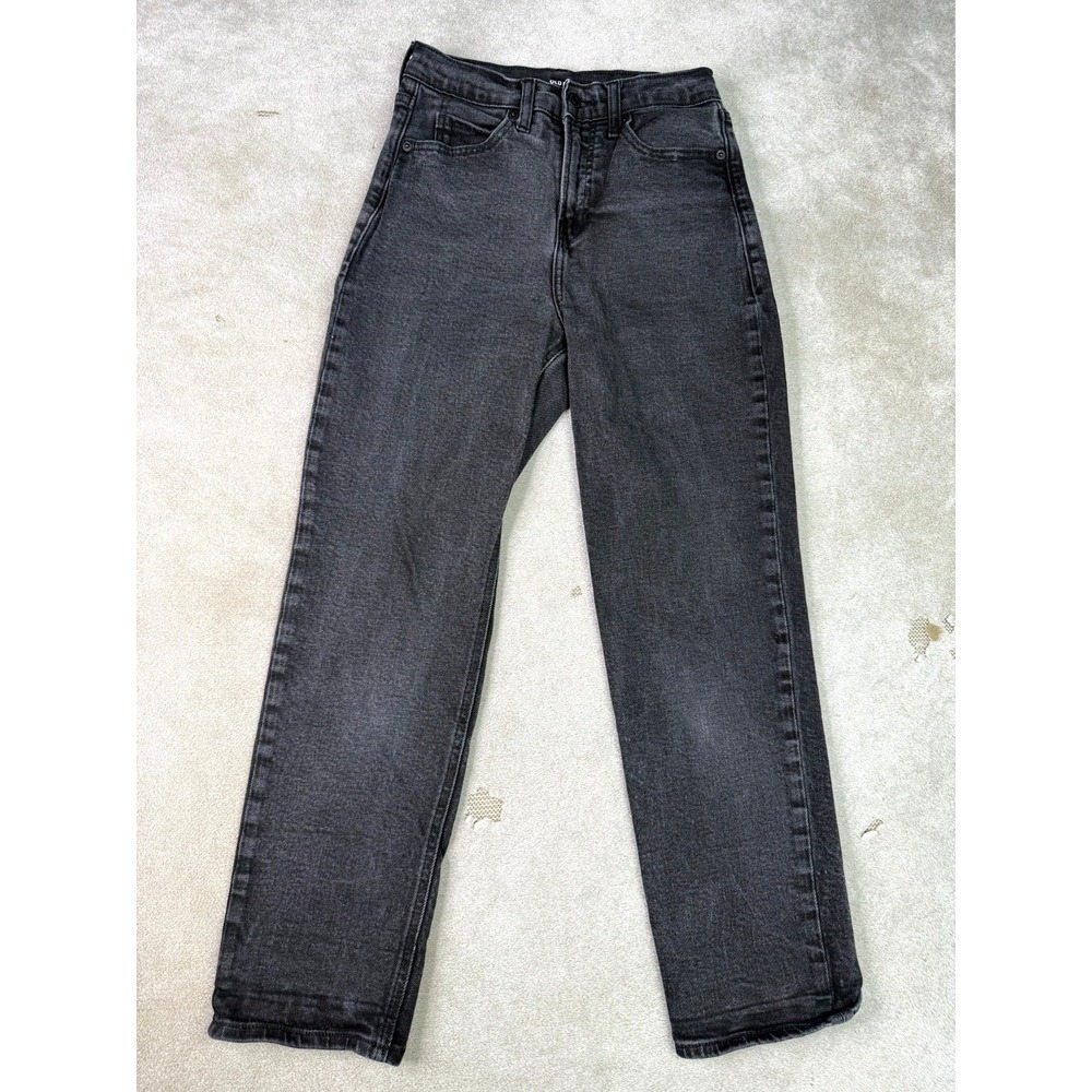 Old Navy Sky Hi Straight Jeans Womens 2 Gray Extra High Rise Secret Slim Pockets